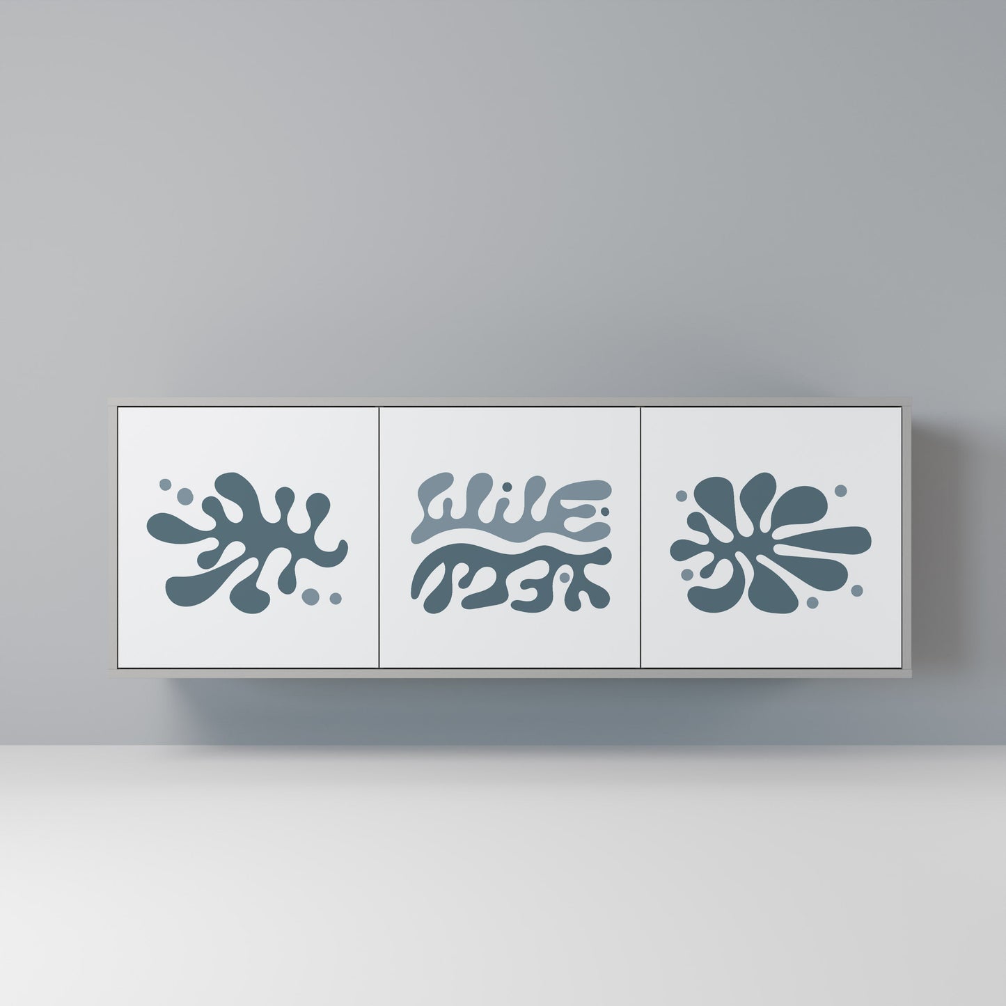 WONDERLAND VEGETATION 3-Door Sideboard in Grey Finish