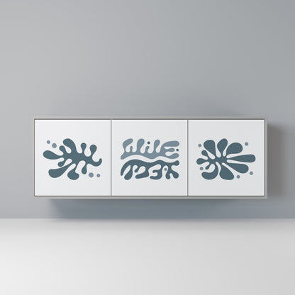 WONDERLAND VEGETATION 3-Door Sideboard in Grey Finish