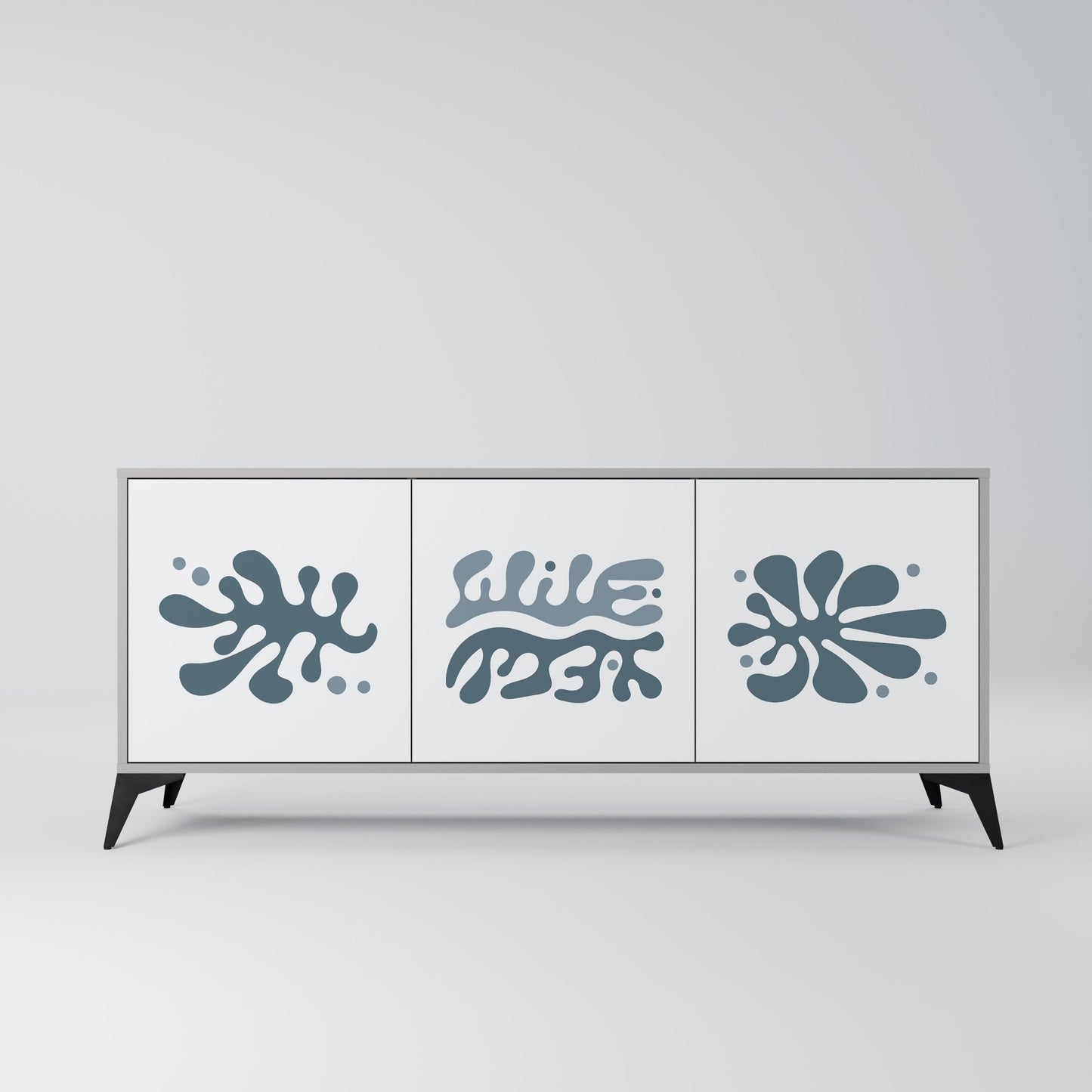 WONDERLAND VEGETATION 3-Door Sideboard in Grey Finish