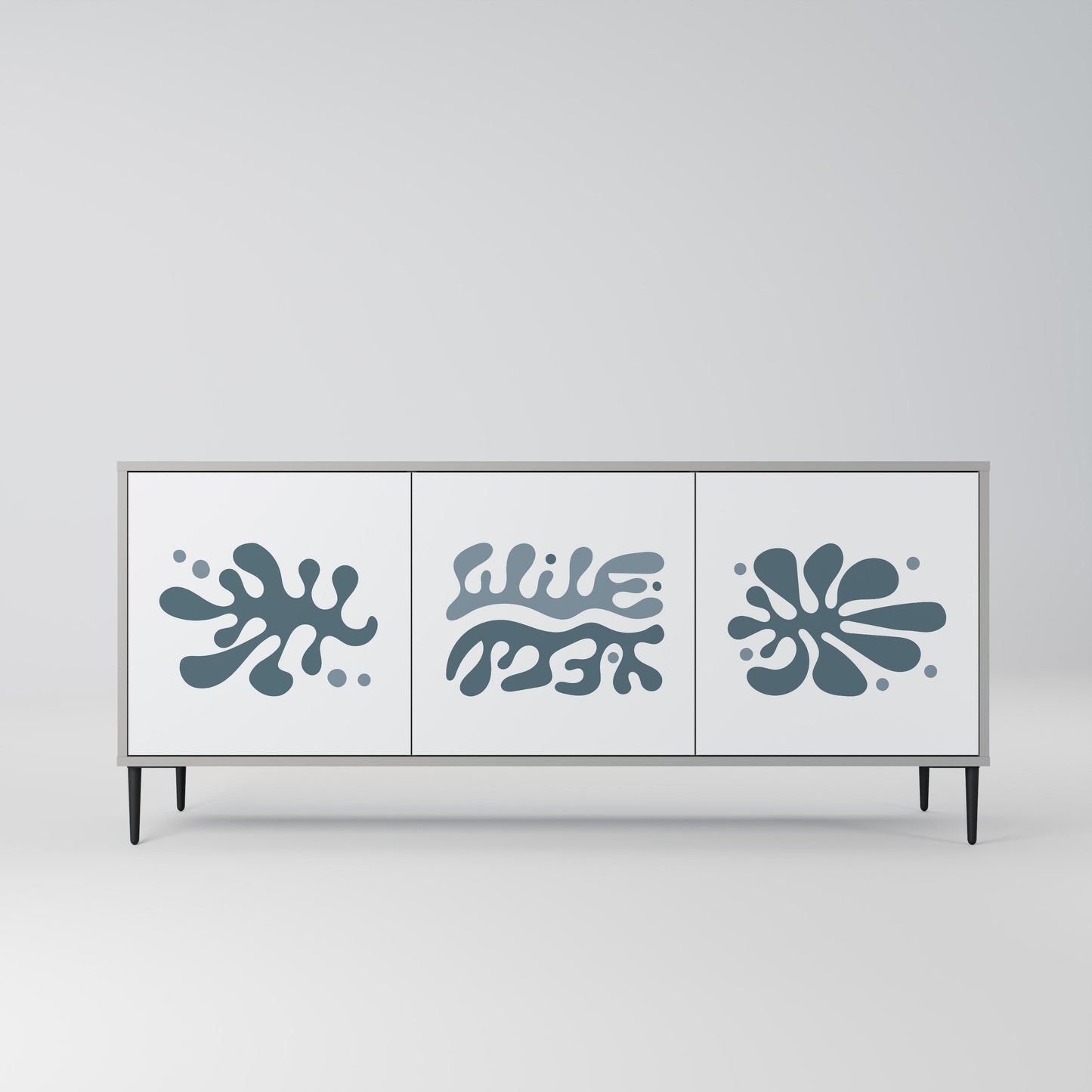 WONDERLAND VEGETATION 3-Door Sideboard in Grey Finish