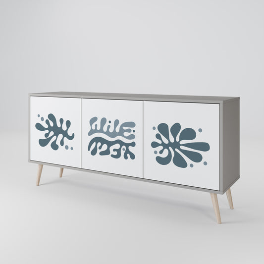 WONDERLAND VEGETATION 3-Door Sideboard in Grey Finish