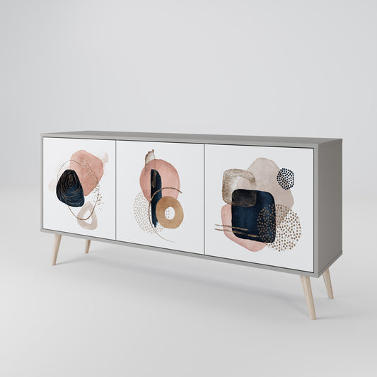 COLORFUL SHAPES 3-Door Sideboard in Grey Finish