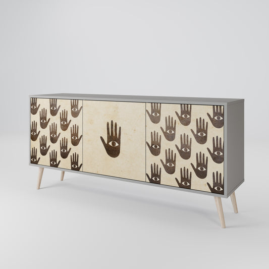 SEE MORE 3-Door Sideboard in Grey Finish