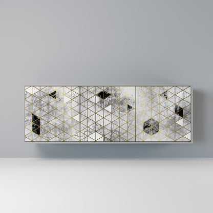 ASHEN ARIA 3-Door Sideboard in Grey Finish