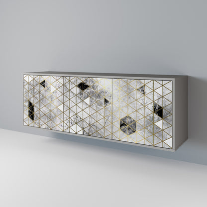 ASHEN ARIA 3-Door Sideboard in Grey Finish