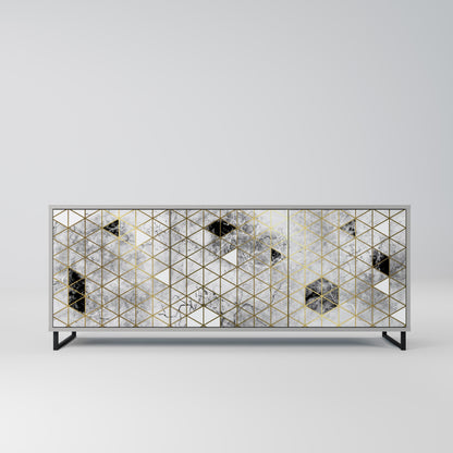 ASHEN ARIA 3-Door Sideboard in Grey Finish