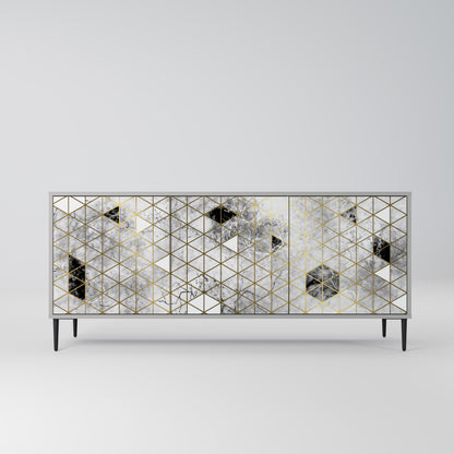 ASHEN ARIA 3-Door Sideboard in Grey Finish