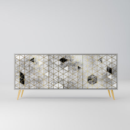 ASHEN ARIA 3-Door Sideboard in Grey Finish