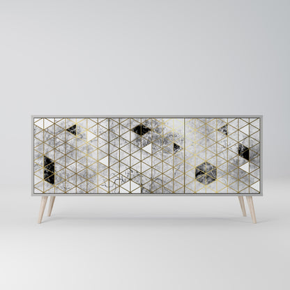 ASHEN ARIA 3-Door Sideboard in Grey Finish