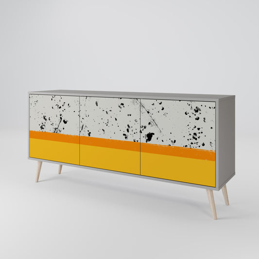 DYED BY ORANGE 3-Door Sideboard in Grey Finish