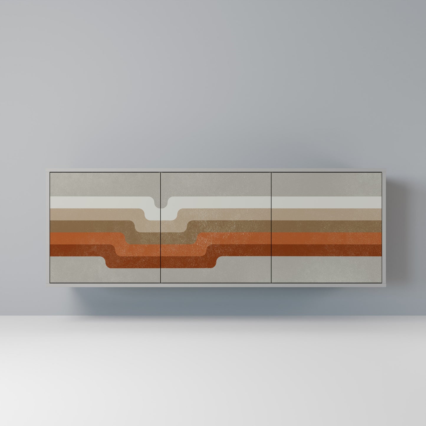 PECULIAR TRAIL 3-Door Sideboard in Grey Finish