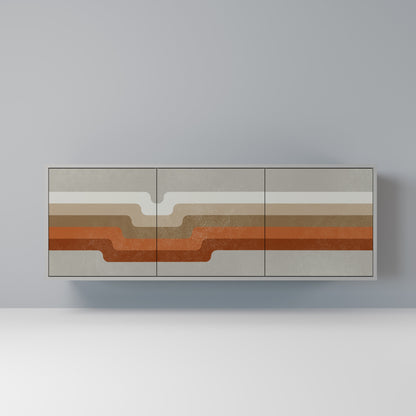 PECULIAR TRAIL 3-Door Sideboard in Grey Finish