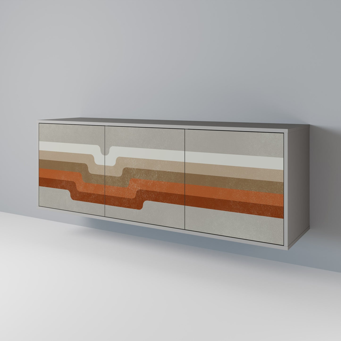 PECULIAR TRAIL 3-Door Sideboard in Grey Finish