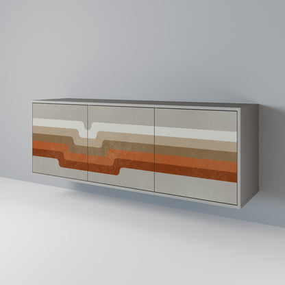 PECULIAR TRAIL 3-Door Sideboard in Grey Finish