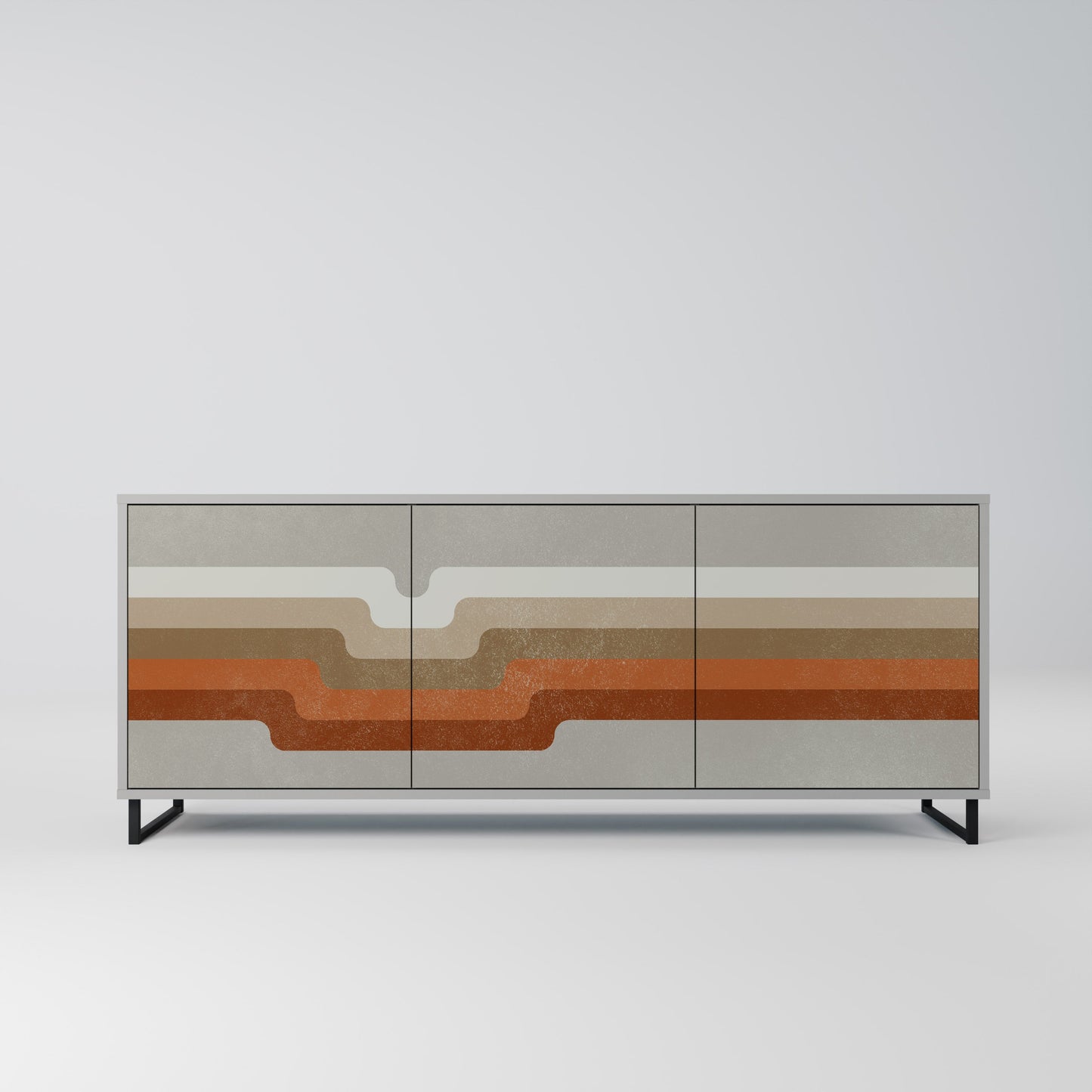 PECULIAR TRAIL 3-Door Sideboard in Grey Finish