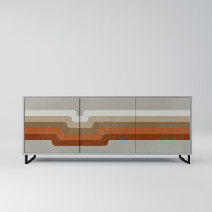 PECULIAR TRAIL 3-Door Sideboard in Grey Finish