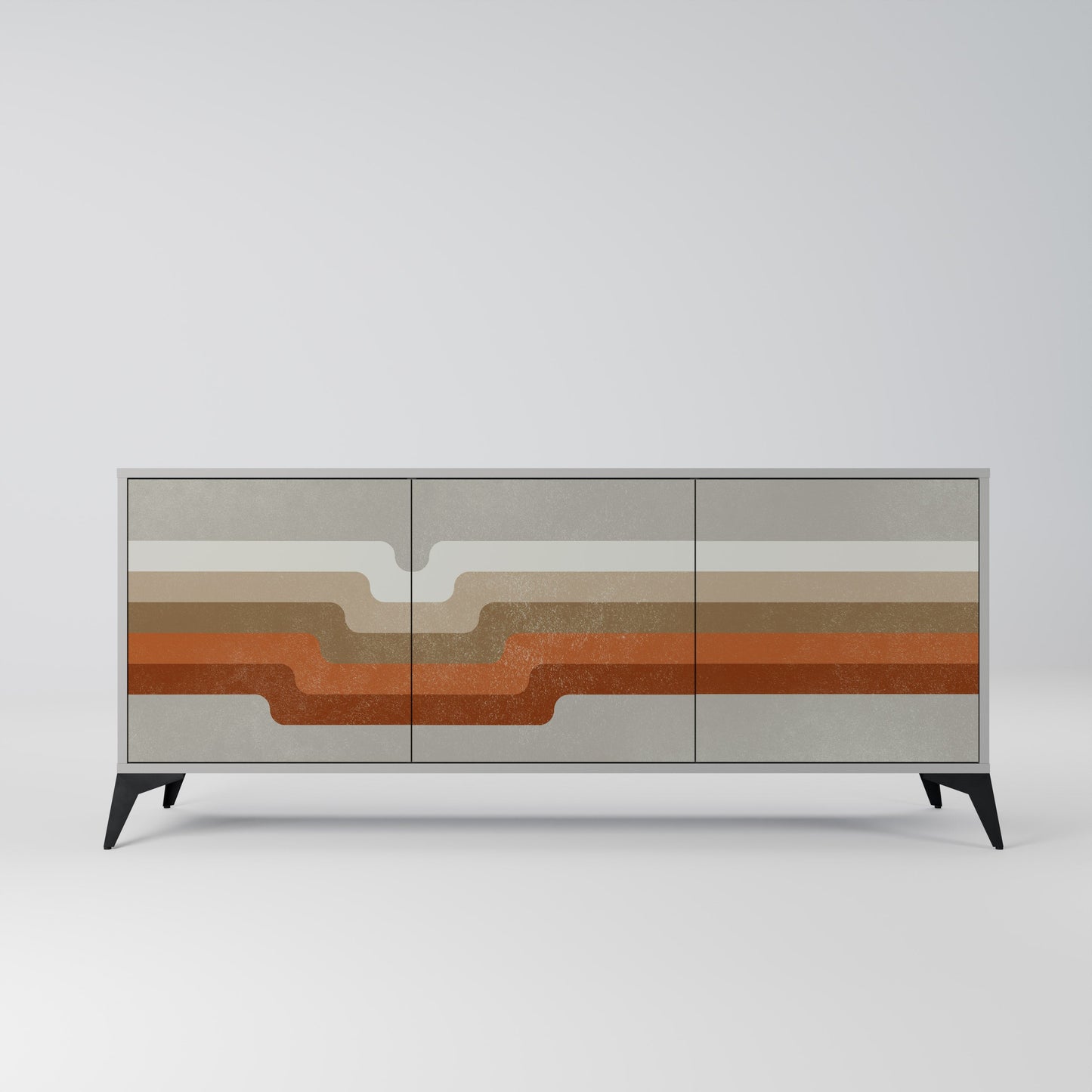 PECULIAR TRAIL 3-Door Sideboard in Grey Finish