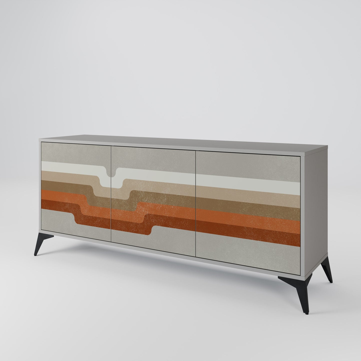 PECULIAR TRAIL 3-Door Sideboard in Grey Finish
