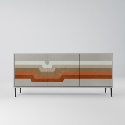 PECULIAR TRAIL 3-Door Sideboard in Grey Finish