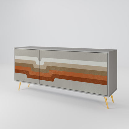 PECULIAR TRAIL 3-Door Sideboard in Grey Finish