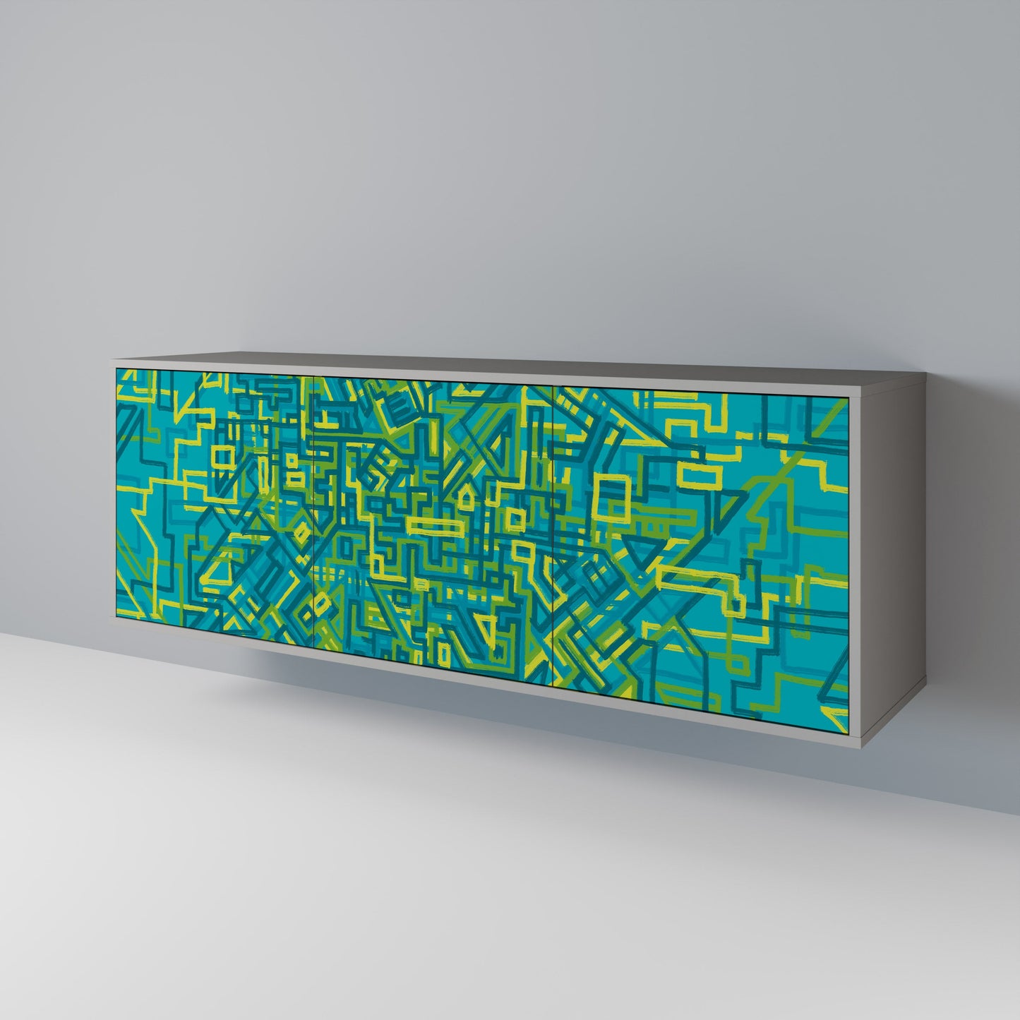 NOSTALGIC MEMORIES 3-Door Sideboard in Grey Finish