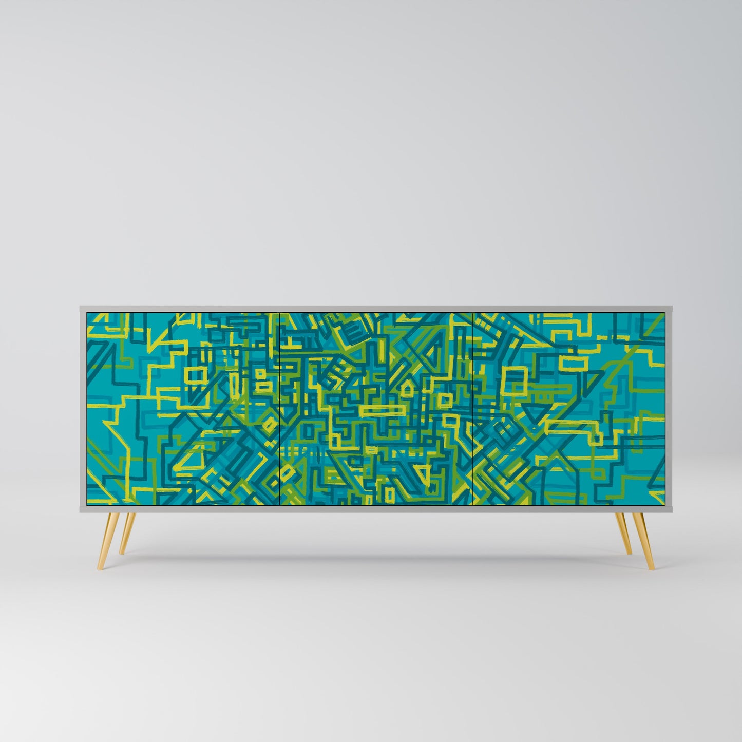 NOSTALGIC MEMORIES 3-Door Sideboard in Grey Finish