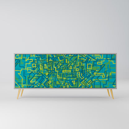 NOSTALGIC MEMORIES 3-Door Sideboard in Grey Finish