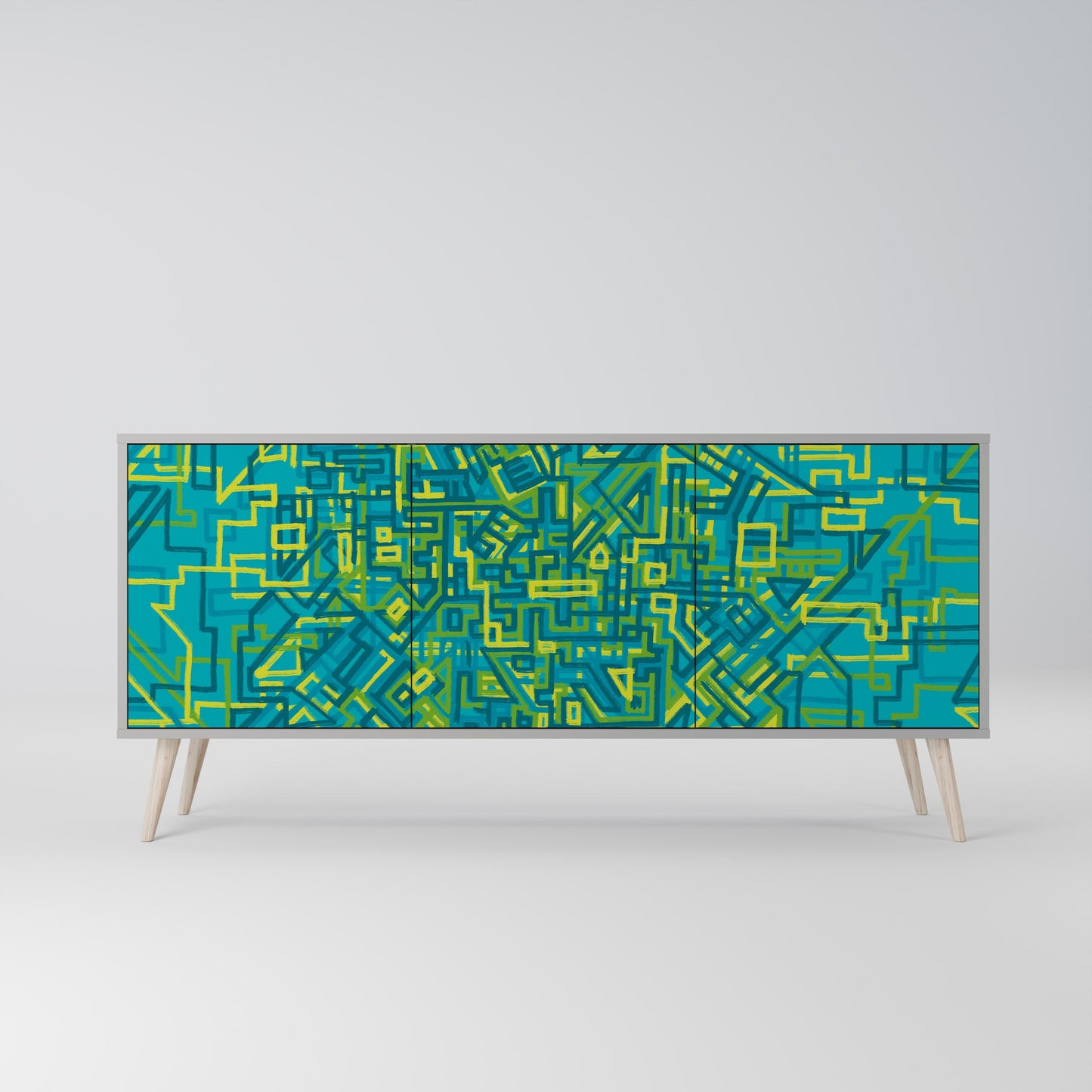 NOSTALGIC MEMORIES 3-Door Sideboard in Grey Finish