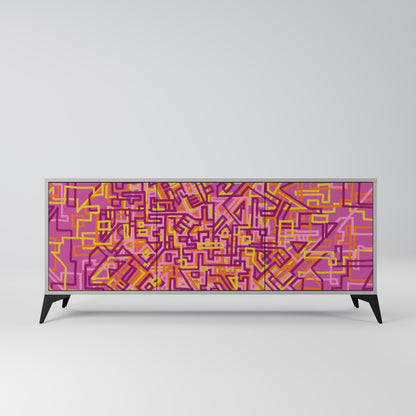 LOVELY MEMORIES 3-Door Sideboard in Grey Finish