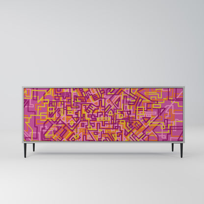 LOVELY MEMORIES 3-Door Sideboard in Grey Finish