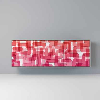 KALEIDOSCOPIC CUBISM 3-Door Sideboard in Grey Finish