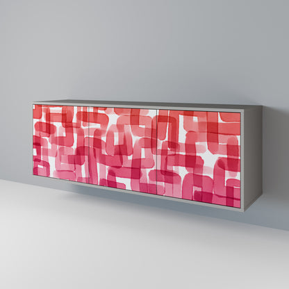 KALEIDOSCOPIC CUBISM 3-Door Sideboard in Grey Finish