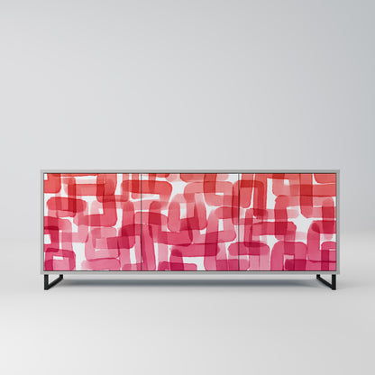 KALEIDOSCOPIC CUBISM 3-Door Sideboard in Grey Finish