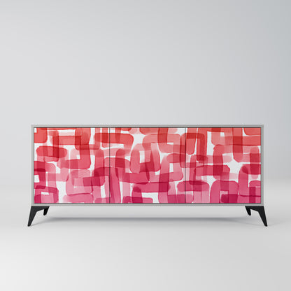 KALEIDOSCOPIC CUBISM 3-Door Sideboard in Grey Finish