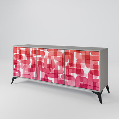 KALEIDOSCOPIC CUBISM 3-Door Sideboard in Grey Finish