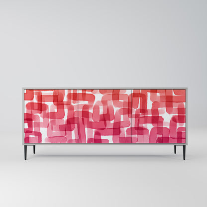KALEIDOSCOPIC CUBISM 3-Door Sideboard in Grey Finish