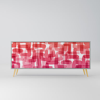 KALEIDOSCOPIC CUBISM 3-Door Sideboard in Grey Finish