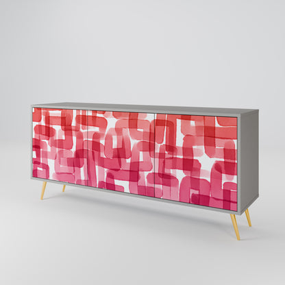 KALEIDOSCOPIC CUBISM 3-Door Sideboard in Grey Finish