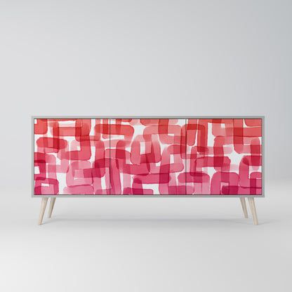 KALEIDOSCOPIC CUBISM 3-Door Sideboard in Grey Finish