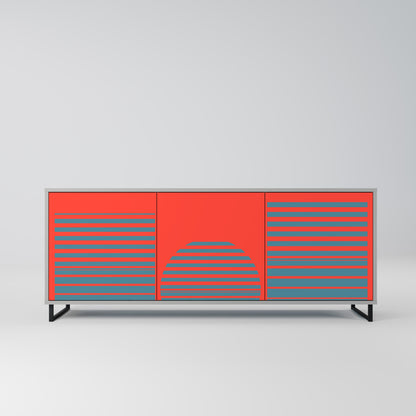 RISING GEOMETRY STARS 3-Door Sideboard in Grey Finish