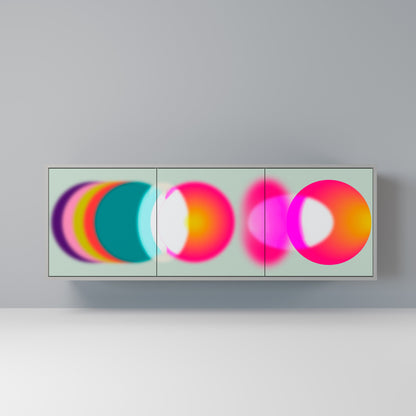 SYMPHONY OF COLORS 3-Door Sideboard in Grey Finish