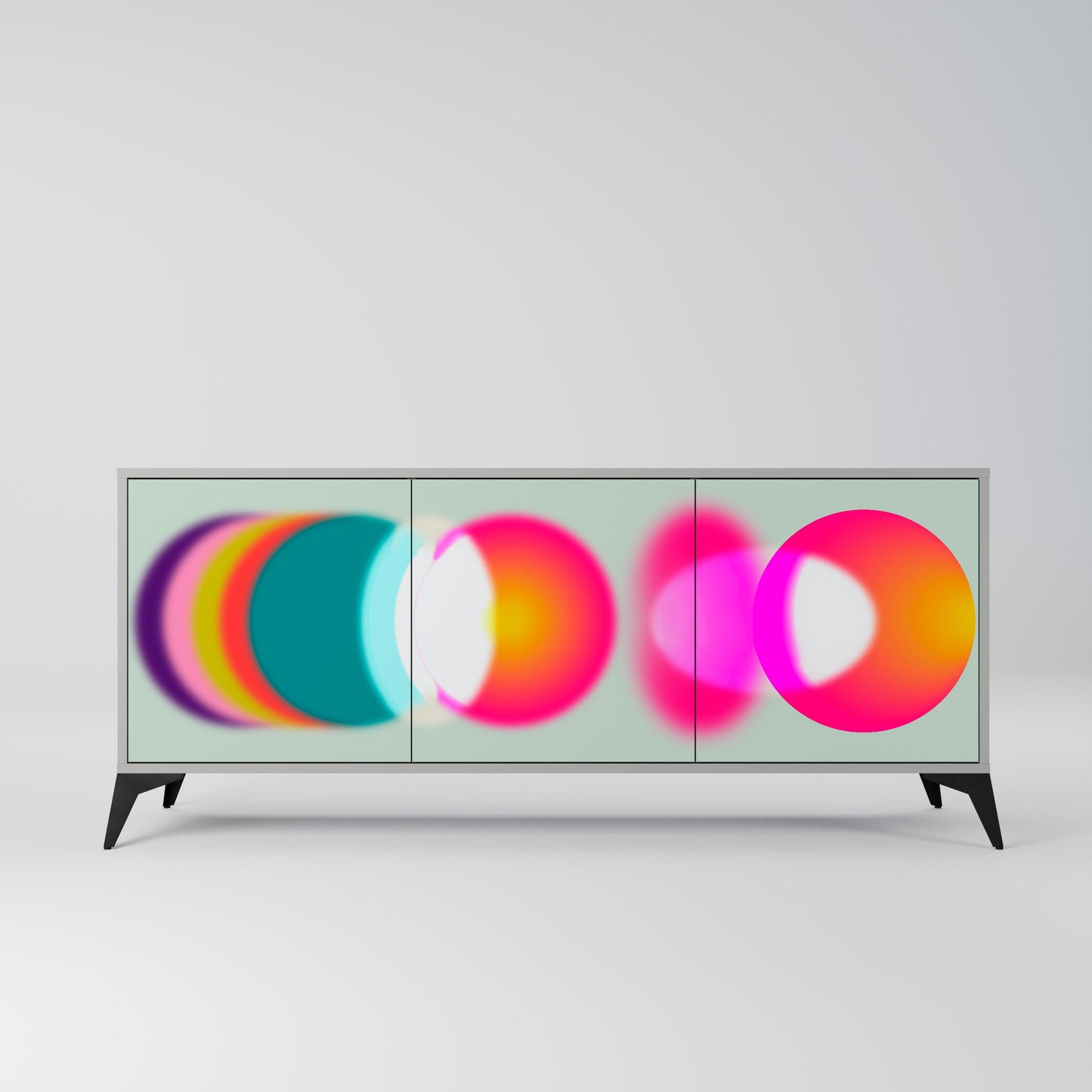 SYMPHONY OF COLORS 3-Door Sideboard in Grey Finish