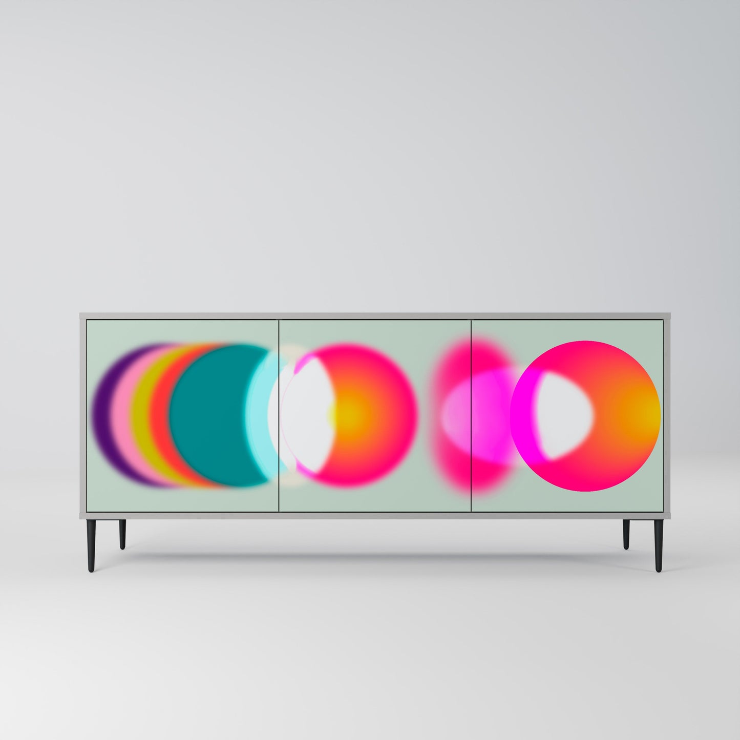 SYMPHONY OF COLORS 3-Door Sideboard in Grey Finish