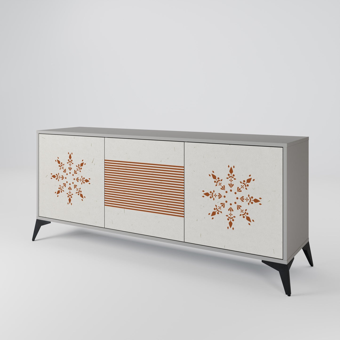 DAILY HARMONY 3-Door Sideboard in Grey Finish