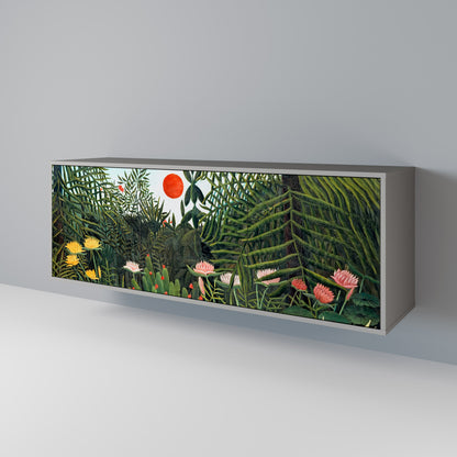 VIRGIN FOREST WITH SUNSET 3-Door Sideboard in Grey Finish