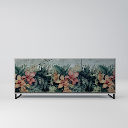 HEAVENLY BLOOM 3-Door Sideboard in Grey Finish