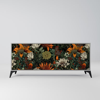 MIDNIGHT SPROUT 3-Door Sideboard in Grey Finish