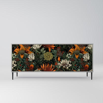 MIDNIGHT SPROUT 3-Door Sideboard in Grey Finish