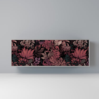 FLORAL WHISPER 3-Door Sideboard in Grey Finish