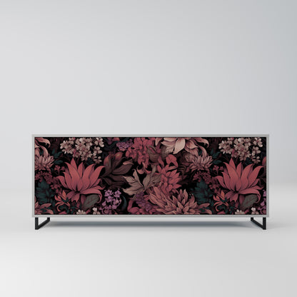 FLORAL WHISPER 3-Door Sideboard in Grey Finish